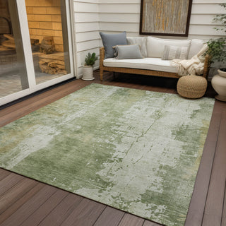 Piper Looms Chantille Abstract ACN1649 Sage Machine Washable Area Rug Outdoor Lifestyle Image Feature
