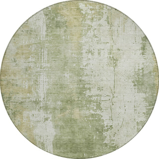Piper Looms Chantille Abstract ACN1649 Sage Machine Washable Area Rug Round Main Image