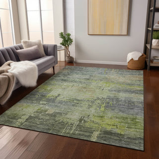 Piper Looms Chantille Abstract ACN1650 Aloe Machine Washable Area Rug Lifestyle Image Feature