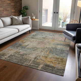 Piper Looms Chantille Abstract ACN1650 Sage Machine Washable Area Rug Lifestyle Image Feature