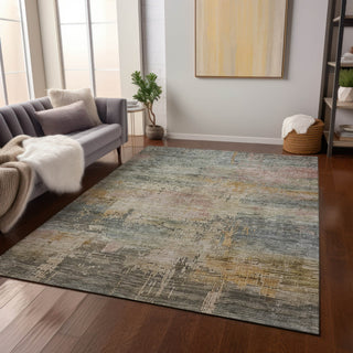 Piper Looms Chantille Abstract ACN1650 Sage Machine Washable Area Rug Lifestyle Image Feature