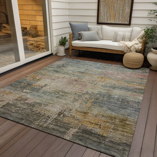 Piper Looms Chantille Abstract ACN1650 Sage Machine Washable Area Rug Outdoor Lifestyle Image Feature