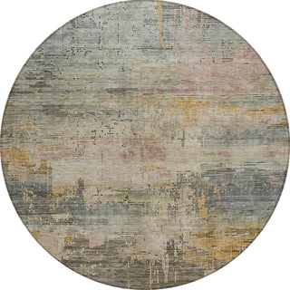 Piper Looms Chantille Abstract ACN1650 Sage Machine Washable Area Rug Round Main Image