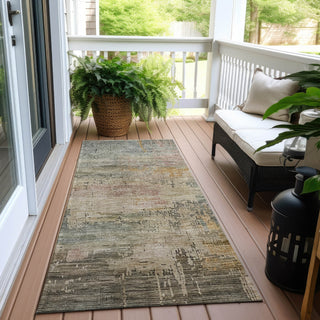 Piper Looms Chantille Abstract ACN1650 Sage Machine Washable Area Rug Runner Outdoor Lifestyle Image Feature