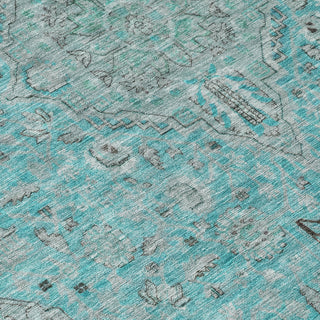 Piper Looms Chantille Global ACN1651 Aqua Machine Washable Area Rug Swatch Image