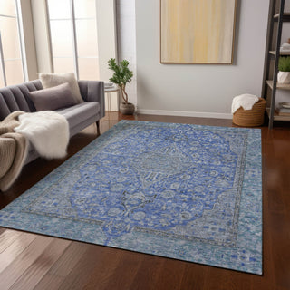 Piper Looms Chantille Global ACN1651 Blue Machine Washable Area Rug Lifestyle Image Feature