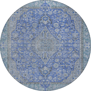 Piper Looms Chantille Global ACN1651 Blue Machine Washable Area Rug Round Main Image
