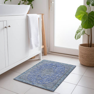 Piper Looms Chantille Global ACN1651 Blue Machine Washable Area Rug Scatter Lifestyle Image Feature