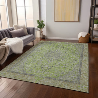 Piper Looms Chantille Global ACN1651 Lime Machine Washable Area Rug Lifestyle Image Feature