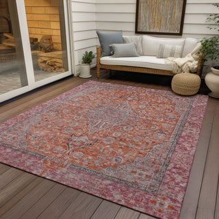 Piper Looms Chantille Global ACN1651 Orange Machine Washable Area Rug Outdoor Lifestyle Image Feature