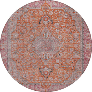Piper Looms Chantille Global ACN1651 Orange Machine Washable Area Rug Round Main Image