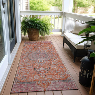 Piper Looms Chantille Global ACN1651 Orange Machine Washable Area Rug Runner Outdoor Lifestyle Image Feature