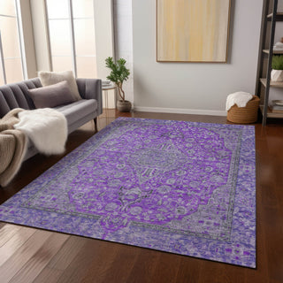 Piper Looms Chantille Global ACN1651 Purple Machine Washable Area Rug Lifestyle Image Feature