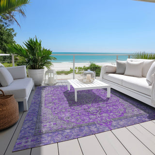 Piper Looms Chantille Global ACN1651 Purple Machine Washable Area Rug Outdoor Lifestyle Image Feature