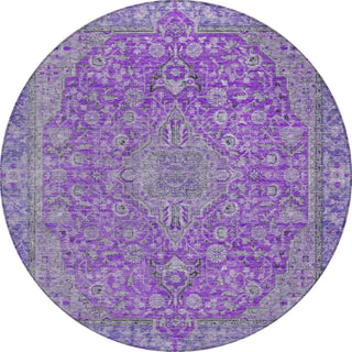 Piper Looms Chantille Global ACN1651 Purple Machine Washable Area Rug Round Main Image