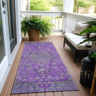 Piper Looms Chantille Global ACN1651 Purple Machine Washable Area Rug Runner Outdoor Lifestyle Image Feature