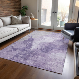 Piper Looms Chantille Modern ACN1652 Plum Machine Washable Area Rug Lifestyle Image Feature