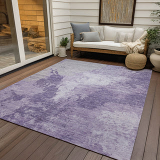 Piper Looms Chantille Modern ACN1652 Plum Machine Washable Area Rug Outdoor Lifestyle Image Feature