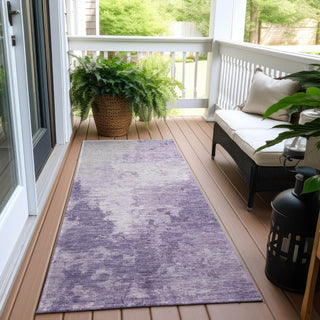 Piper Looms Chantille Modern ACN1652 Plum Machine Washable Area Rug Runner Outdoor Lifestyle Image Feature