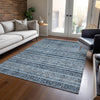 Piper Looms Chantille Stripes ACN1653 Blue Machine Washable Area Rug Lifestyle Image Feature