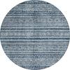 Piper Looms Chantille Stripes ACN1653 Blue Machine Washable Area Rug Round Main Image