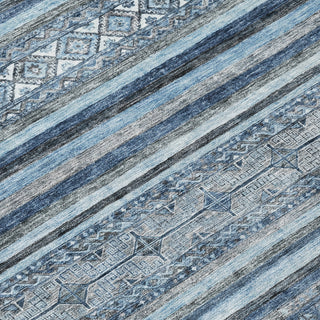 Piper Looms Chantille Stripes ACN1653 Blue Machine Washable Area Rug Swatch Image