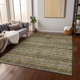 Piper Looms Chantille Stripes ACN1653 Brown Machine Washable Area Rug Lifestyle Image Feature
