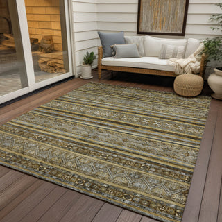 Piper Looms Chantille Stripes ACN1653 Brown Machine Washable Area Rug Outdoor Lifestyle Image Feature