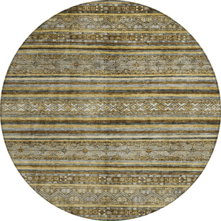 Piper Looms Chantille Stripes ACN1653 Brown Machine Washable Area Rug Round Main Image