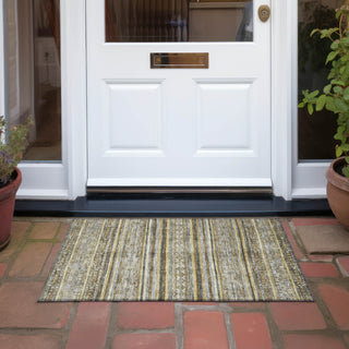 Piper Looms Chantille Stripes ACN1653 Brown Machine Washable Area Rug Scatter Outdoor Lifestyle Image Feature