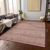 Piper Looms Chantille Stripes ACN1653 Paprika Machine Washable Area Rug Lifestyle Image Feature
