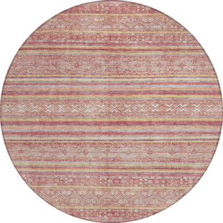 Piper Looms Chantille Stripes ACN1653 Paprika Machine Washable Area Rug Round Main Image