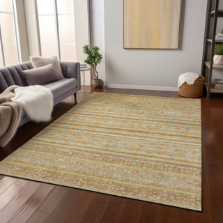 Piper Looms Chantille Stripes ACN1653 Wheat Machine Washable Area Rug Lifestyle Image Feature