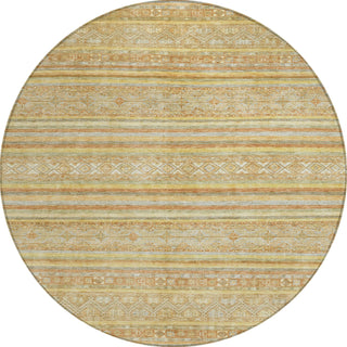 Piper Looms Chantille Stripes ACN1653 Wheat Machine Washable Area Rug Round Main Image