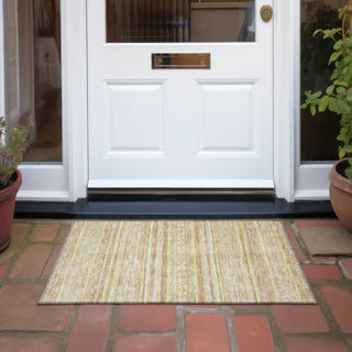 Piper Looms Chantille Stripes ACN1653 Wheat Machine Washable Area Rug Scatter Outdoor Lifestyle Image Feature