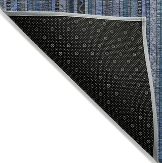 Piper Looms Chantille Stripes ACN1654 Blue Machine Washable Area Rug Backing Image