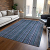 Piper Looms Chantille Stripes ACN1654 Blue Machine Washable Area Rug Lifestyle Image Feature
