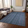 Piper Looms Chantille Stripes ACN1654 Blue Machine Washable Area Rug Lifestyle Image Feature
