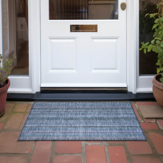 Piper Looms Chantille Stripes ACN1654 Blue Machine Washable Area Rug Scatter Outdoor Lifestyle Image Feature