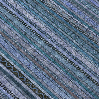 Piper Looms Chantille Stripes ACN1654 Blue Machine Washable Area Rug Swatch Image