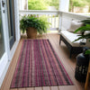 Piper Looms Chantille Stripes ACN1654 Pink Machine Washable Area Rug Runner Outdoor Lifestyle Image Feature