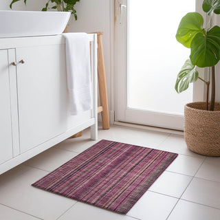 Piper Looms Chantille Stripes ACN1654 Pink Machine Washable Area Rug Scatter Lifestyle Image Feature