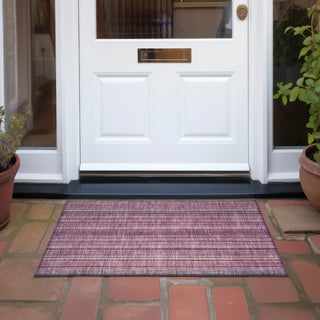 Piper Looms Chantille Stripes ACN1654 Pink Machine Washable Area Rug Scatter Outdoor Lifestyle Image Feature