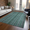 Piper Looms Chantille Stripes ACN1654 Teal Machine Washable Area Rug Lifestyle Image Feature