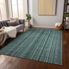 Piper Looms Chantille Stripes ACN1654 Teal Machine Washable Area Rug Lifestyle Image Feature