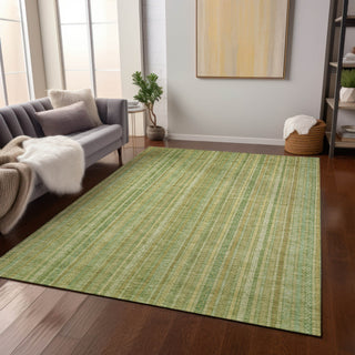 Piper Looms Chantille Stripes ACN1655 Aloe Machine Washable Area Rug Lifestyle Image Feature