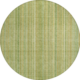 Piper Looms Chantille Stripes ACN1655 Aloe Machine Washable Area Rug Round Main Image