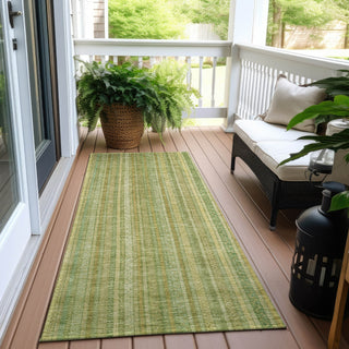 Piper Looms Chantille Stripes ACN1655 Aloe Machine Washable Area Rug Runner Outdoor Lifestyle Image Feature