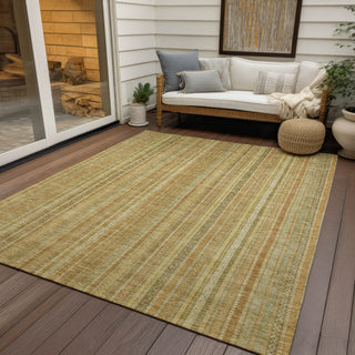 Piper Looms Chantille Stripes ACN1655 Wheat Machine Washable Area Rug Outdoor Lifestyle Image Feature