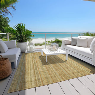 Piper Looms Chantille Stripes ACN1655 Wheat Machine Washable Area Rug Outdoor Lifestyle Image Feature